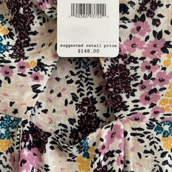 - NWT Free People Cream Miss Right Floral Print Mini Dress - Picture 15 of 15